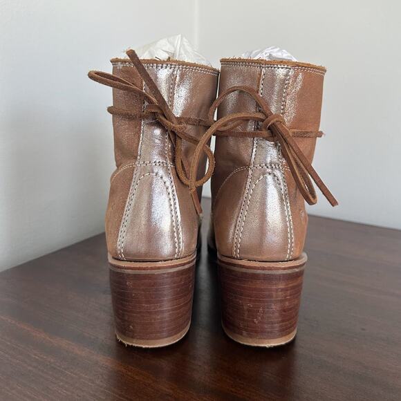 Frye Tan Lace Up Boots - Picture 4 of 12